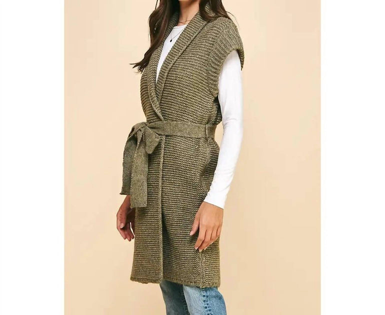 PINCH Belted Sweater Cardigan Grey Medium/Large 4