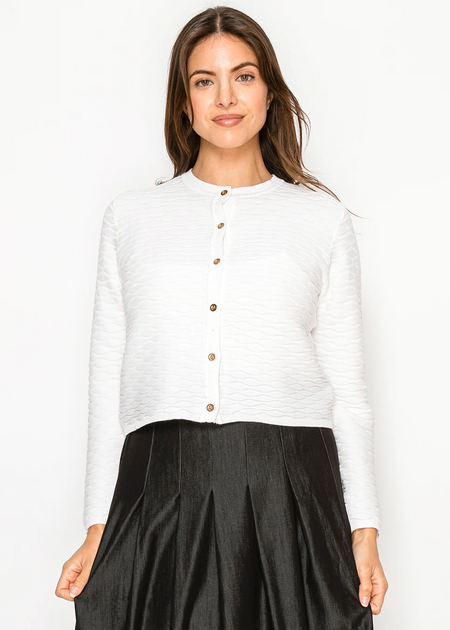 Yal New York Knit Cardigan White Medium 2