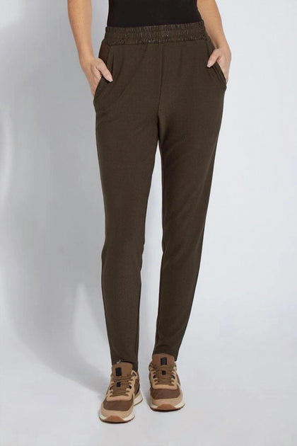 Lysse Autumnal Gathered Waist Pant Brown Small 2