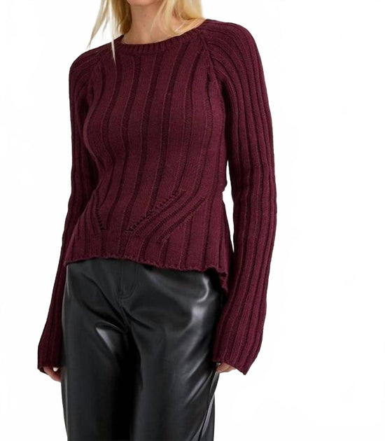 LE LIS Tie Back Knit Sweater Red Medium 3