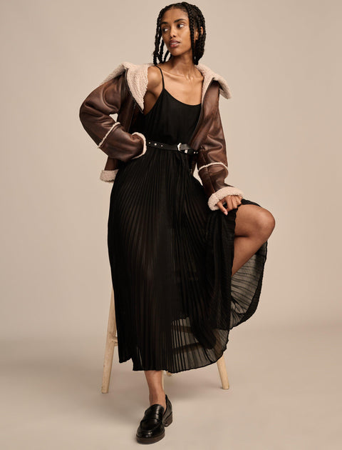 only fools ruche in midi dress Lucky Brand Women's Pleated Party Midi Dress
