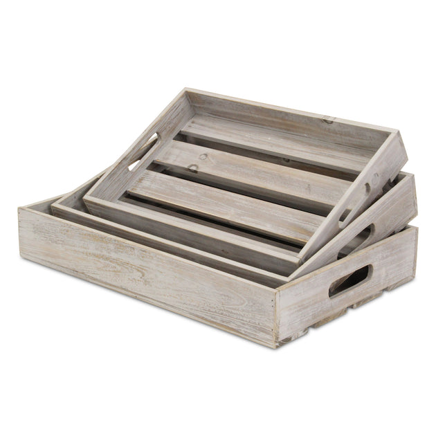 Hivvago Rectangular Serving Tray Gray 19in 3