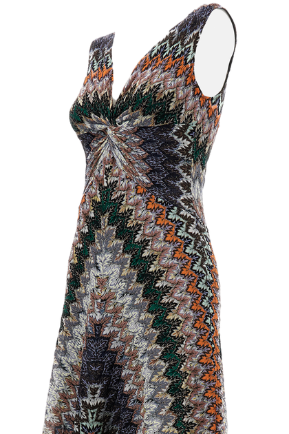 Missoni Multicolore Robe longue sans manches gris EU 40 4