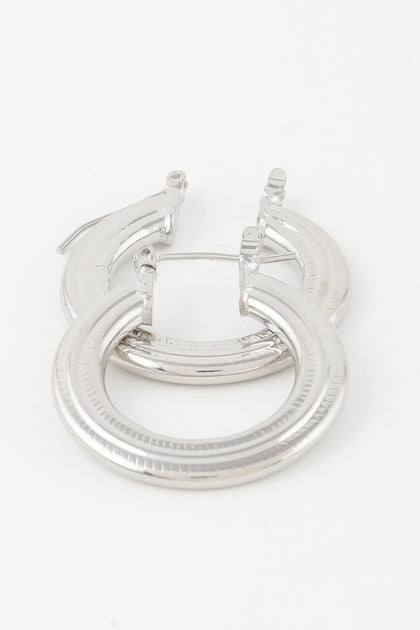 TRUEDAMES Flat Hoop Earrings Silver 3