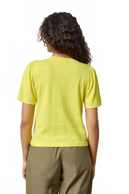 Lilla P Short Sleeve V-Neck Sweater Yellow XLarge 3