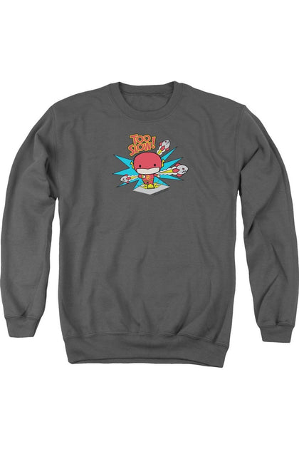 Gildan DC Comics Flash Too Slow Crewneck Sweatshirt Grey XL 2