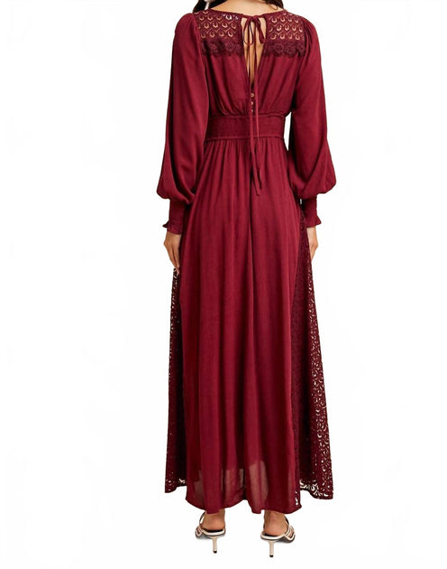 IN-LOOM Midnight Lace Maxi Dress Blue Medium 4