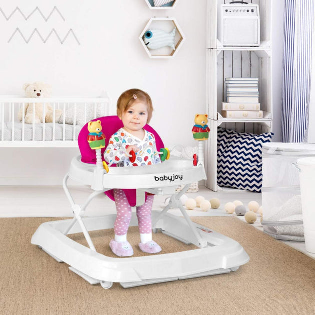 Hivvago Adjustable Folding Baby Walker Pink 5