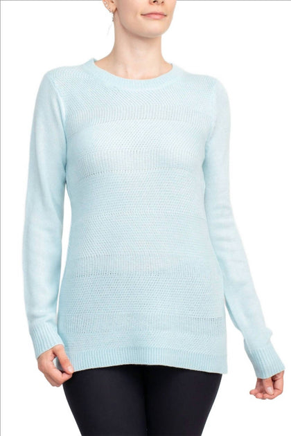 Lissy Lissy Crew Neck Knit Top Blue Small 2