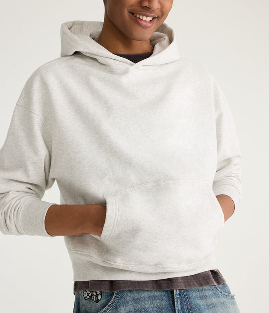 Aeropostale Cloud Soft Boxy Pullover Hoodie White XXLarge 4
