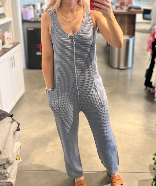 WISHLIST Sweater Jumpsuit Grey Medium 2