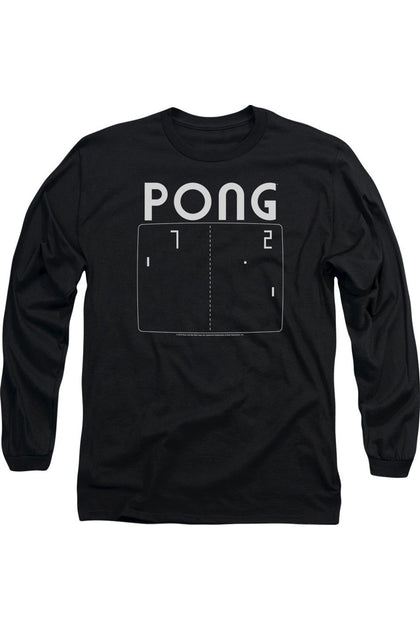 Gildan Atari Pong Screen Long Sleeve T-Shirt Black XL 2