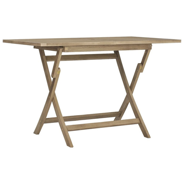 vidaXL Folding Patio Table Gray Solid Wood Teak 3