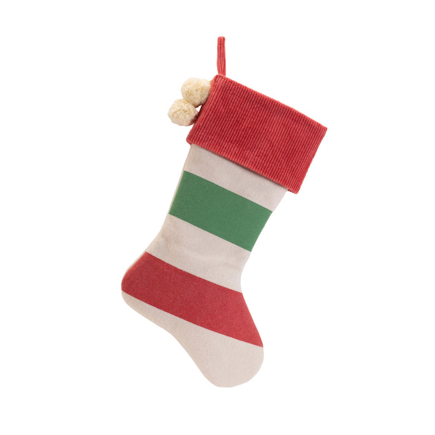 Hivvago Striped Wool Stocking White/Green/Red 48.3 cm 4