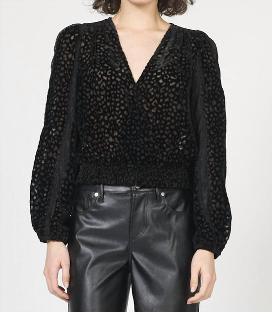 Dear John Denim Ambre Long Sleeve Blouse Black Large 2