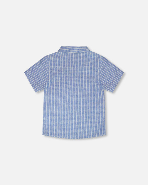 Deux par Deux Short-Sleeve Shirt Blue Stripes US 5T 4