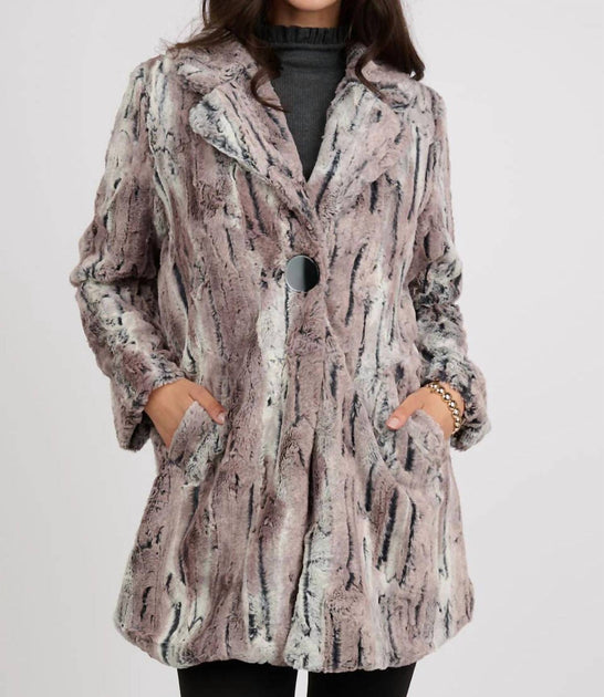 Uncle Frank Faux Mountain Fox Coat Silver XSmall 2