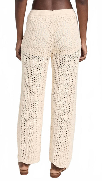 Line and Dot Poppie Crochet Knit Pants Beige Medium 3
