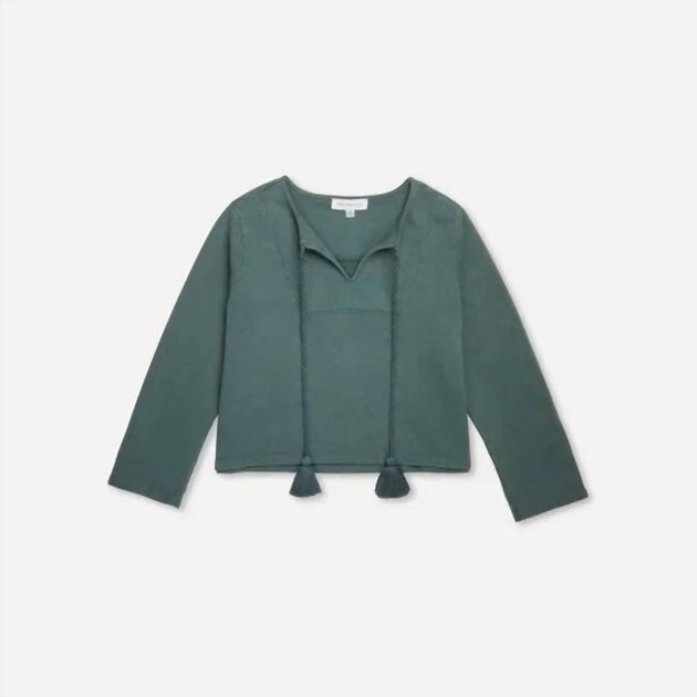 SOMETHING NAVY Tassel Tie Sweatshirt Green Medium 2