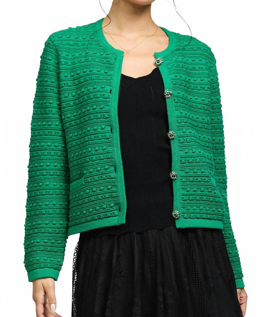 Nyland Rose Long Sleeve Cardigan Green Small 2