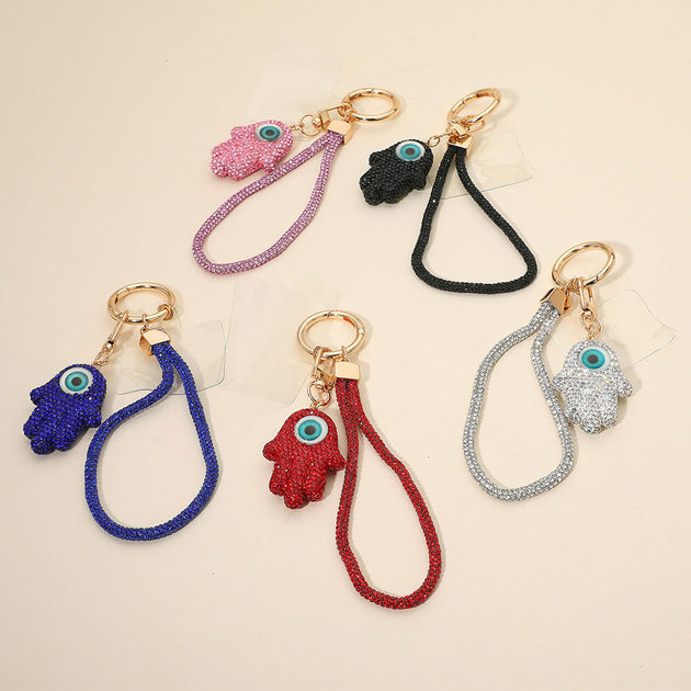 FASHNZFAB Hamsa Hand Evil Eye Keychain Pink 4