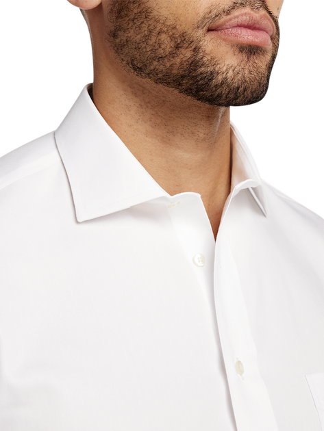 Paul Fredrick Tailored Fit Cotton Dress Shirt White US 18 4
