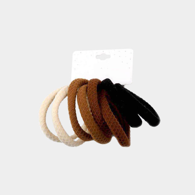 FASHNZFAB Classic Elastic Hairband Set Black 4