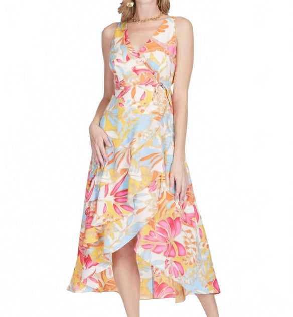 Jade Ruffles Side Wrap Dress Multi Small 2