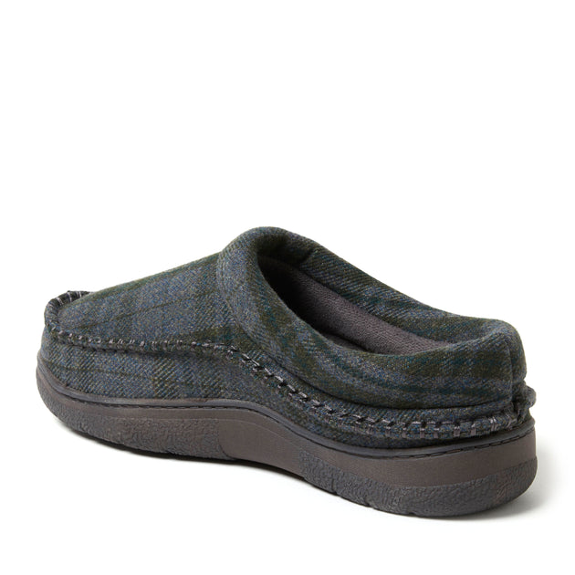 Dearfoams Thompson Plaid Moccasin Clog Slipper Blue XLarge 4