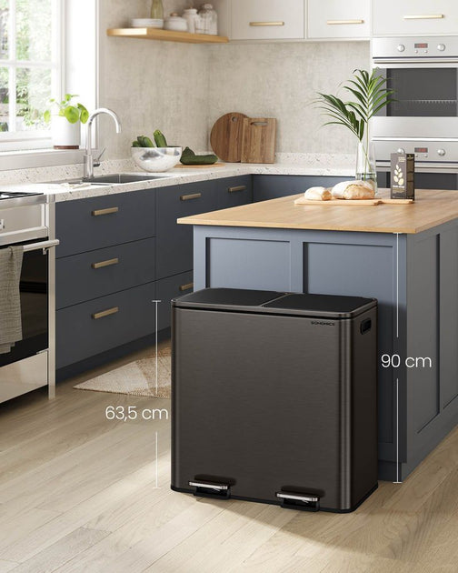 Hivvago Dual Trash Can Slate Gray 5