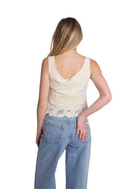 Rixo Oakley Tank Top Beige Small 4