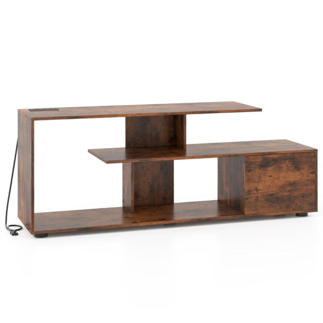 Hivvago Entertainment Center TV Stand Rustic Brown 2