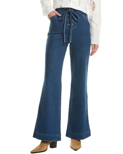TOCCIN Birkin Denim Lace-Up Schlaghose Blau US 12 2