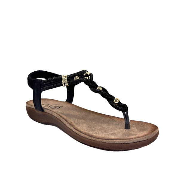 Exe 009 Flat Wedge Sandal Black US 9.5 3