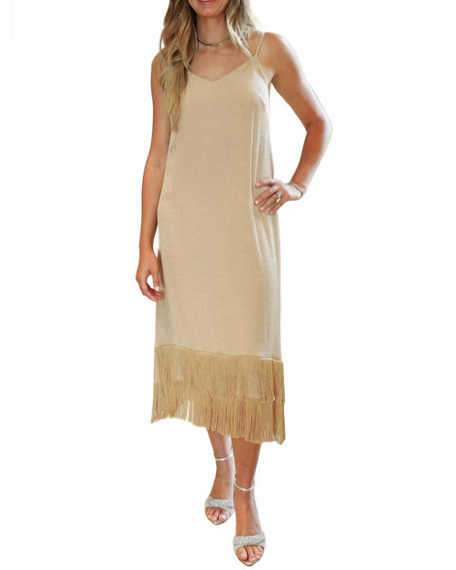 Pietronilla Kleid mit Fransensaum Beige Medium 2