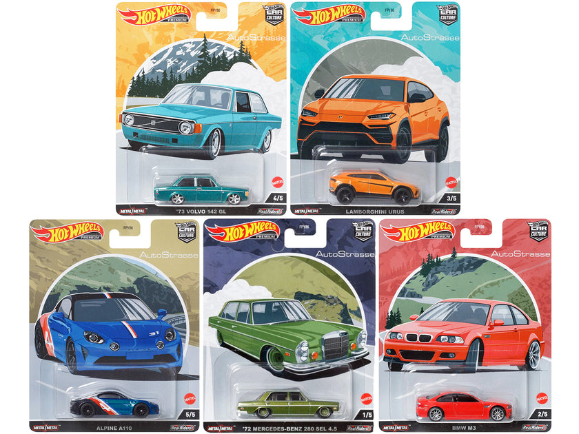 Hot Wheels Car Culture Auto Strasse 5 Piece Diecast Model Car Set 2