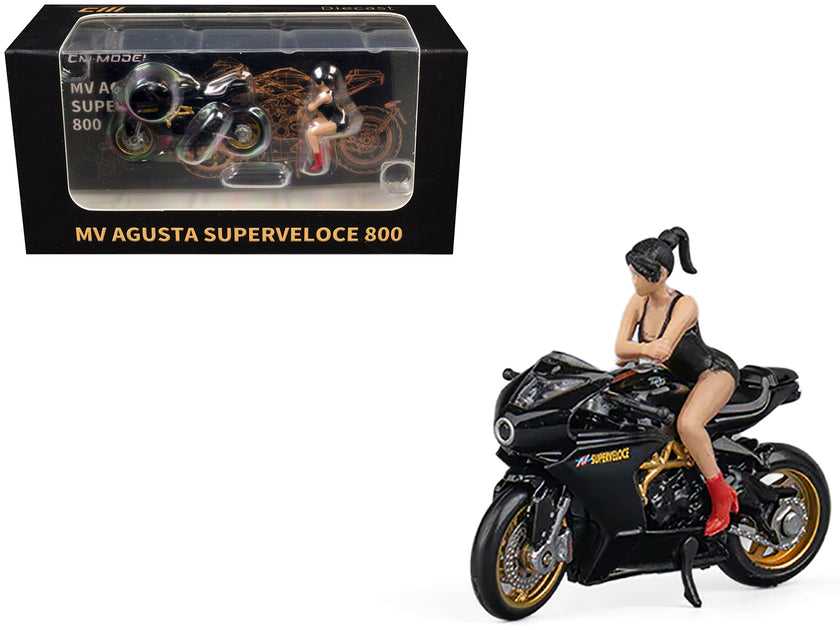 CM Models MV Agusta Superveloce 800 Moto Noir et Or 1/64 2