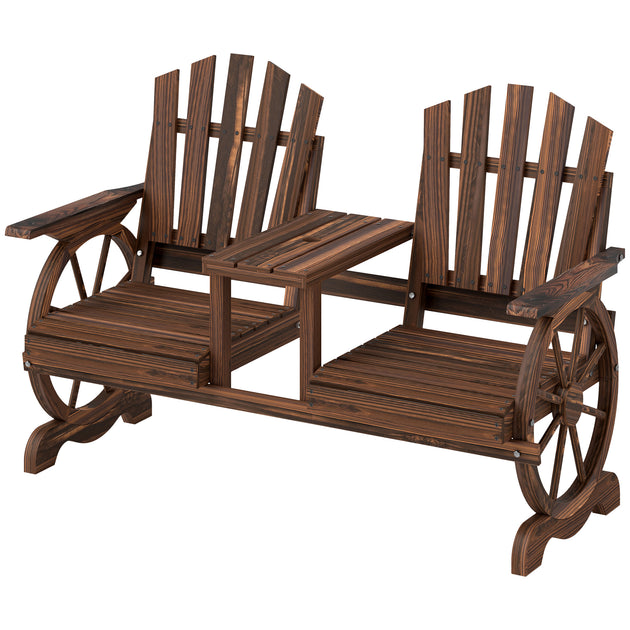 Hivvago Outdoor Patio Bench Natural Wood 3