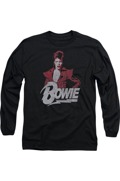 Gildan David Bowie Diamond David Long Sleeve T-Shirt Black Medium 2