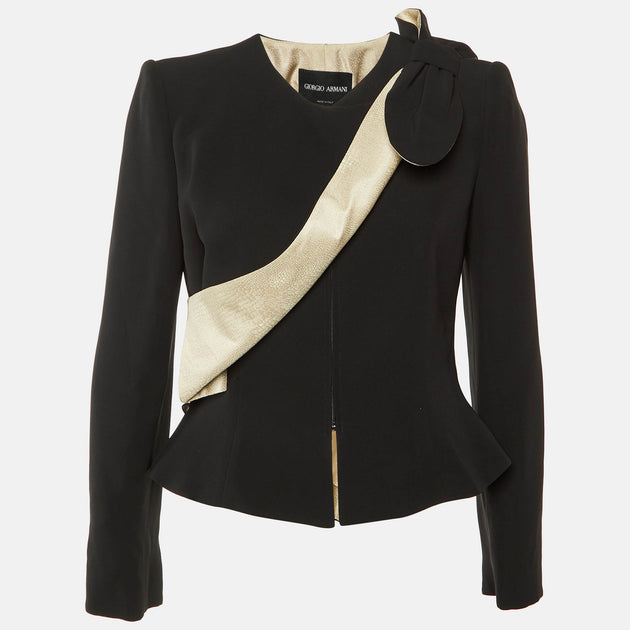 Giorgio Armani Silk & Crepe Jacket Black Medium 2