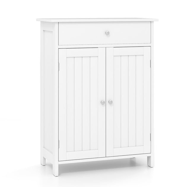 Hivvago Bathroom Floor Cabinet Freestanding Storage Organizer White 3
