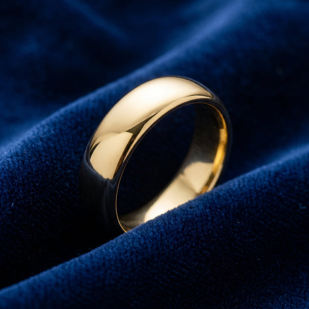 Pompeii3 Dome Wedding Band Yellow Gold US 10.5 3