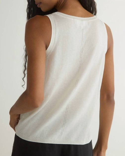 Bella Dahl Sleeveless Scoop Neck Knit Tank Beige Large 4