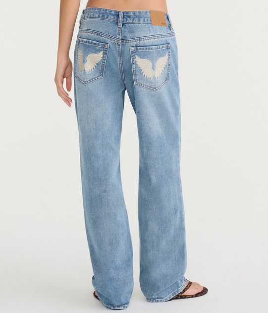Aeropostale Low-Rise Baggy Angel Wings Jean Multi US 14 Regular 2