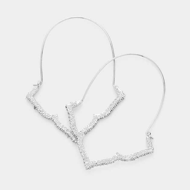 FASHNZFAB Triple Petal Earrings Silver 3