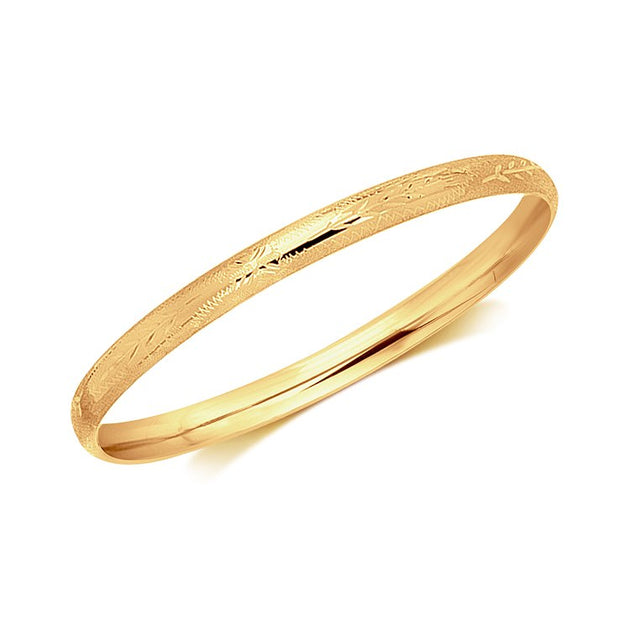14k Yellow Gold Dome Children's Bangle Gold 3