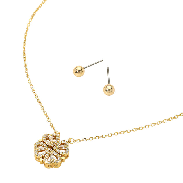 FASHNZFAB Clover Pendant Necklace Silver 4