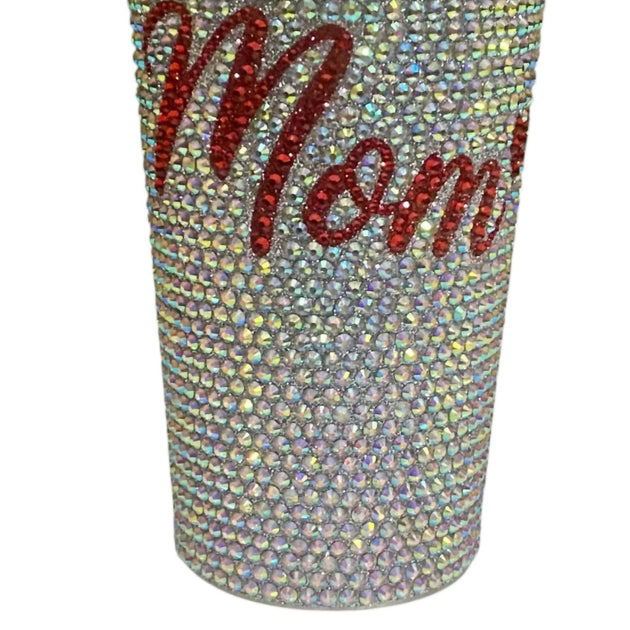 Nima Accessories Blinged Out Mom Tumbler Silver 17oz 3
