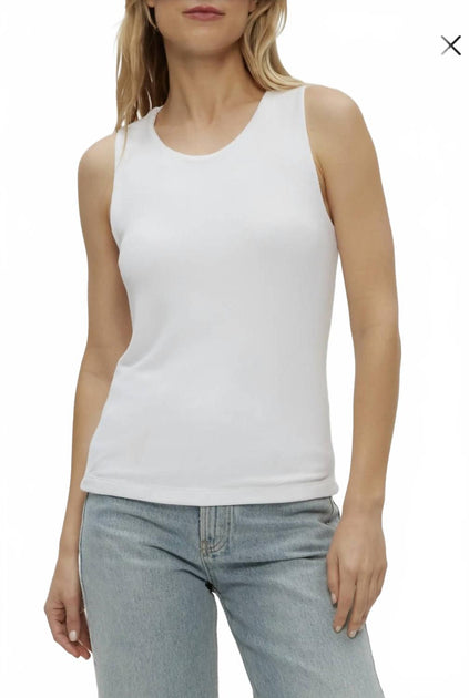 Michael Stars Jojo Doubled Tank White One Size 2