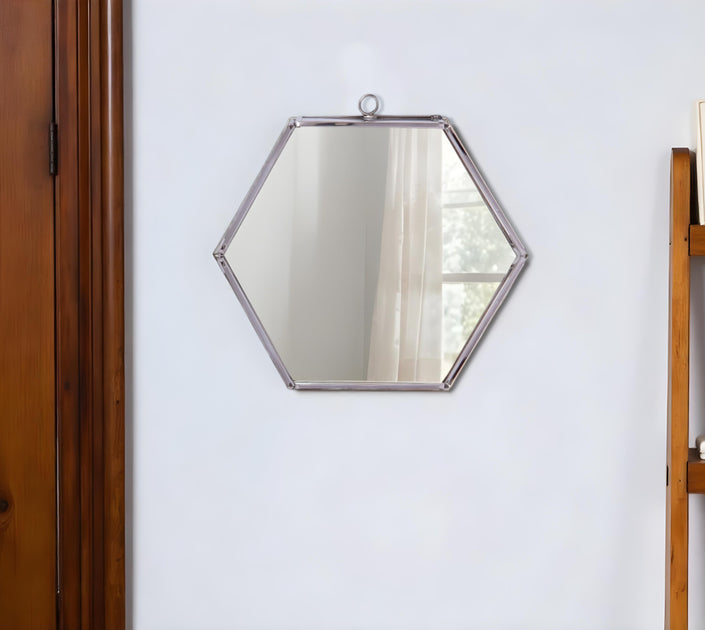 Hivvago Hexagon Accent Mirror Silver 20cm 2